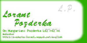 lorant pozderka business card